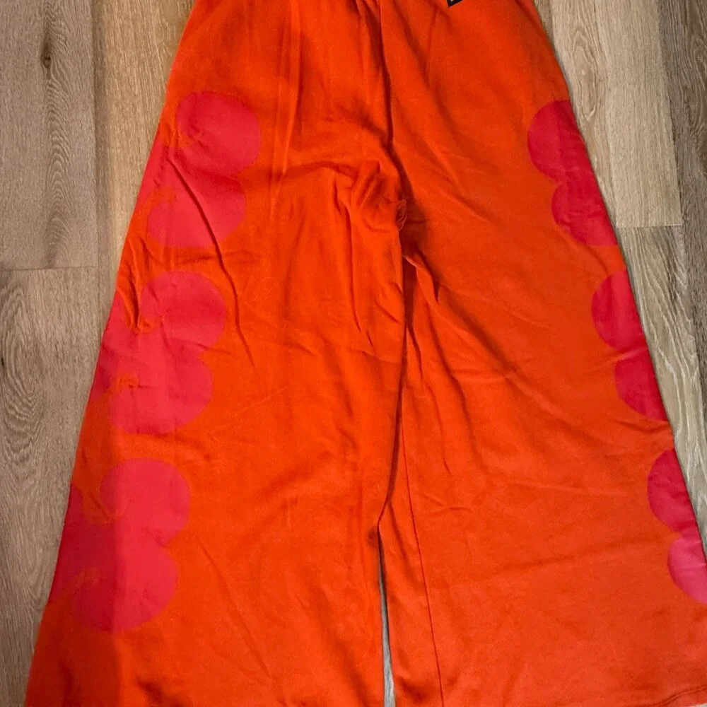 Adidas x Marimekko Collab - Wide Leg Pants Orange - Size S - Picture 7 of 8